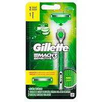 Maquina de Afeitar Gillette Mach3 Sensitive AquaGrip + 2Rep.